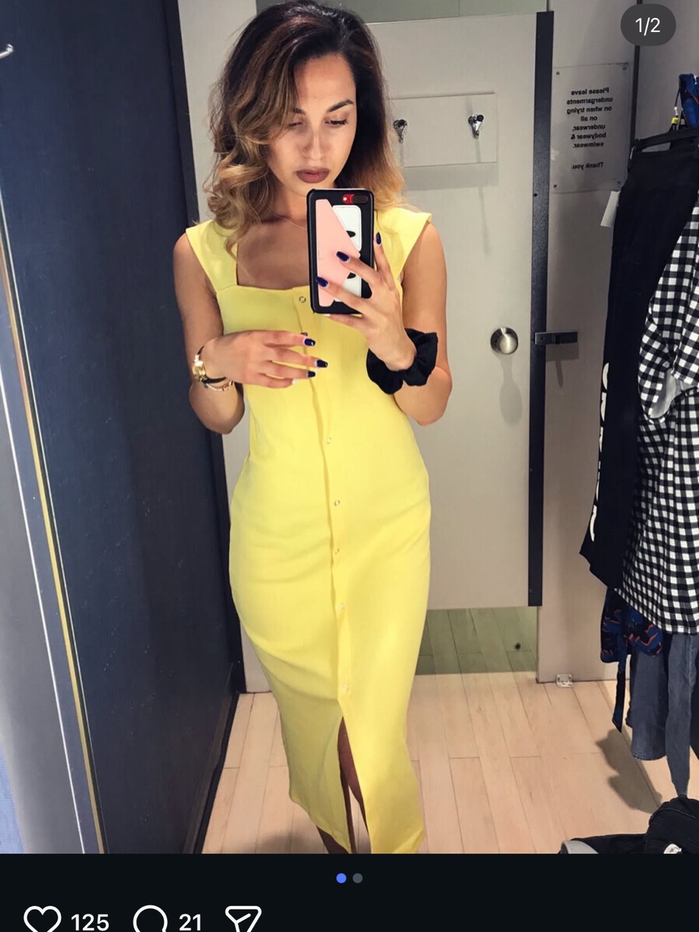 Soft yellow ribbed midi dress by Sweet Rain